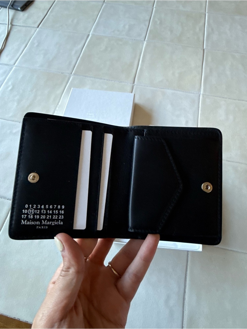 Maison Martin Margiela Black Leather Men’s Snap Bifold Wallet